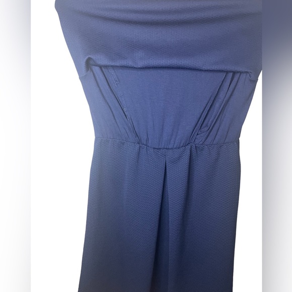 ASOS Maternity Nursing Textured Skater Dress with Double layer. Navy. Size 4 - Picture 6 of 7